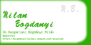 milan bogdanyi business card