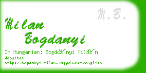 milan bogdanyi business card